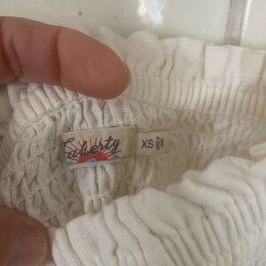 Faherty Cream Smocked Waist Sundress